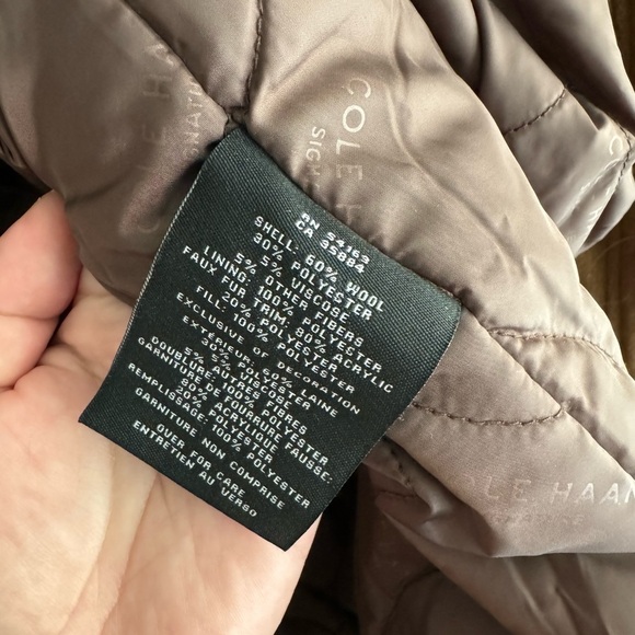 COLE HAAN Wool-Blend Plush Zip Front Car Coat - Picture 10 of 10